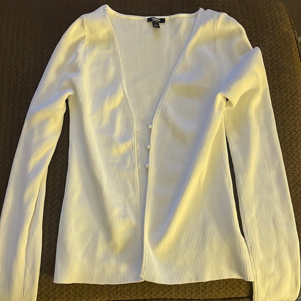 White tight cardigan